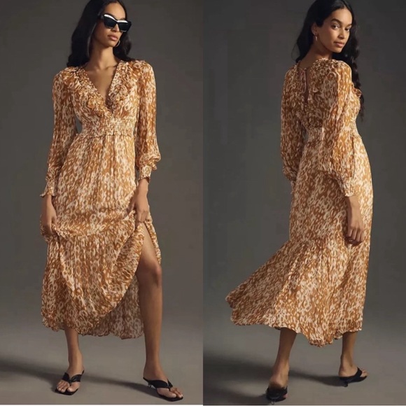 ANTHROPOLOGIE Odetta Ruffle Dress, size M - Picture 1 of 12